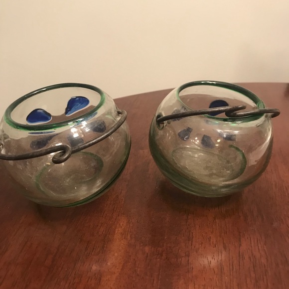 Set of 2 Glass Candle Holders - Picture 5 of 5